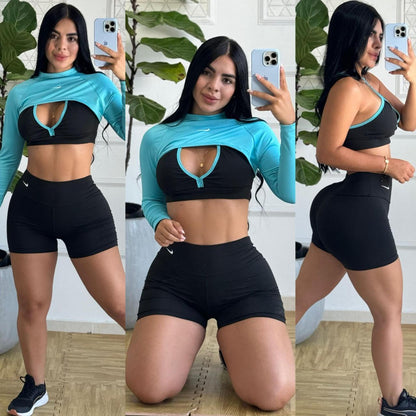 Conjunto Deportivo Corto 3 Piezas Chaqueta