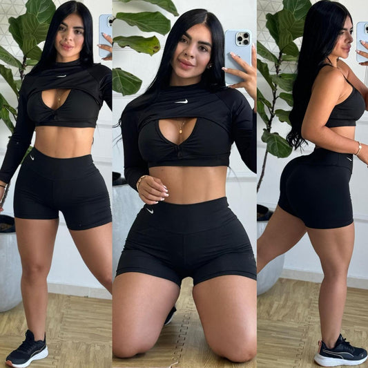 Conjunto Deportivo Corto 3 Piezas Chaqueta