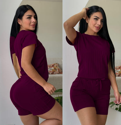 Conjunto Sport Short y Camiseta Rib